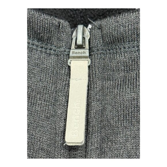 Bench Jacket Womens Small Gray Charcoal Hooded Full Zip Fleece Lined Zip Pockets - Picture 6 of 9
